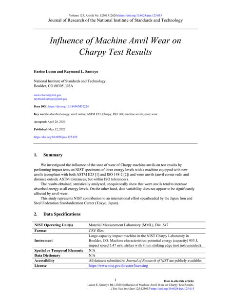 anvil spacing in impact tests|Influence of Anvil Wear on Charpy Test Results .